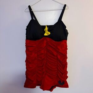 torrid x disney mickey mouse one piece short swimsuit ruffled bows size 3D/DD